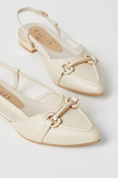 Belinda Pointed Snaffle Detail Slingback Flat Shoes