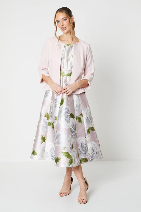 Crepe Tailored Jacket With Piped Seams