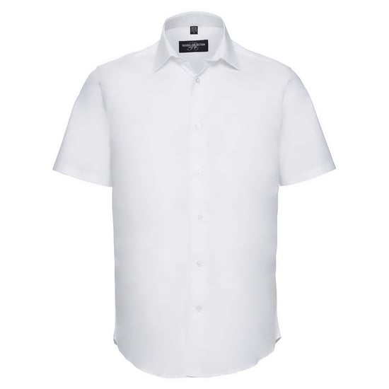 Russell Collection Heren Easy-Care Fitted Overhemd met korte mouwen (Wit) - Image 1