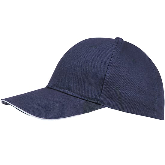 SOLS Unisex Buffalo 6 Panel Baseball Cap (French Navy/White) - Image 3