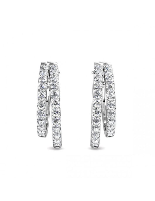 Duo Circlet-örhängen - silver och kristall - Image 3
