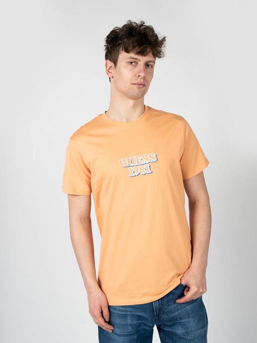 Guess T-shirt Embro Herr Orange - Image 3