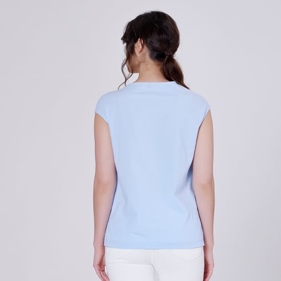 Geplooide asymmetrische top met dubbele borst - Image 5