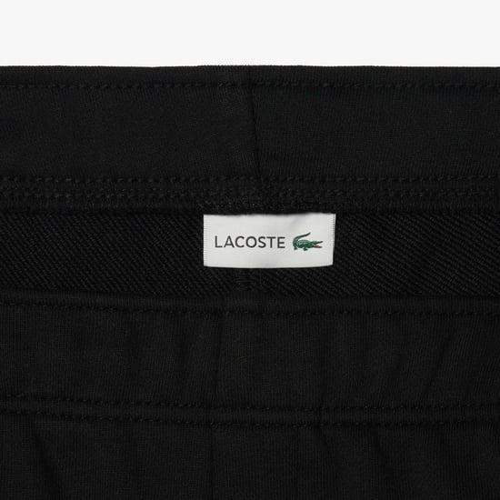 Boy's Lacoste Juniors Brushed Cotton Fleece Cargo Shorts in Black