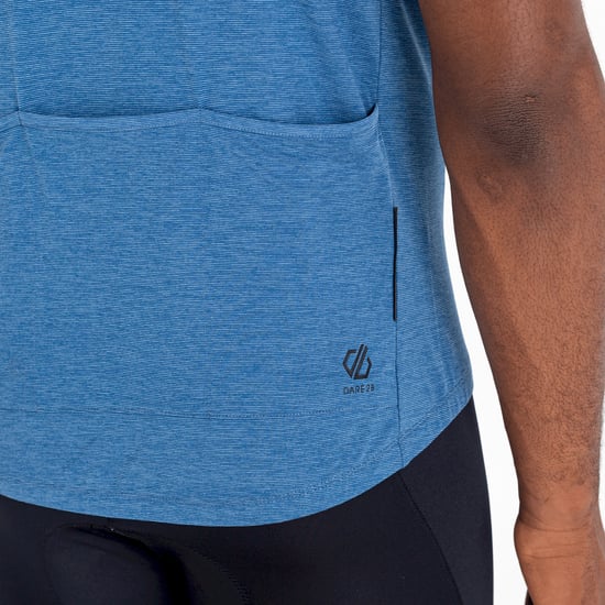 Dare 2B Mens Pedal It Out Marl Cycling Jersey (Stellar Blue)