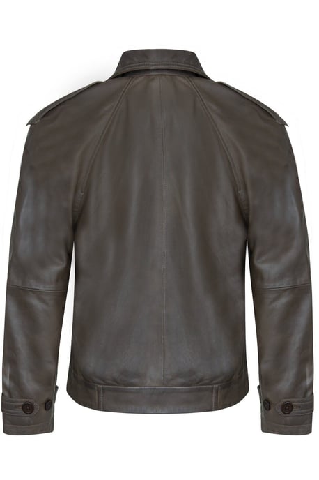 Womens Cropped Oversized Trench Leather Jacket - Canberra - Image 4