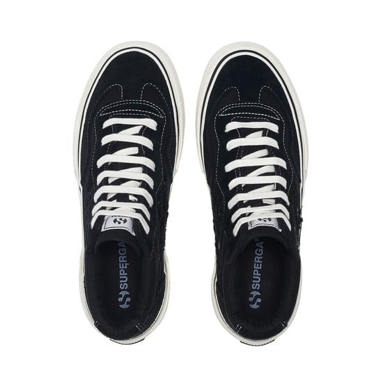 Superga Womens/Ladies 3141 Revolley Swallowtail Ripped Mid Cut Trainers (Black/White Avorio) - Image 4