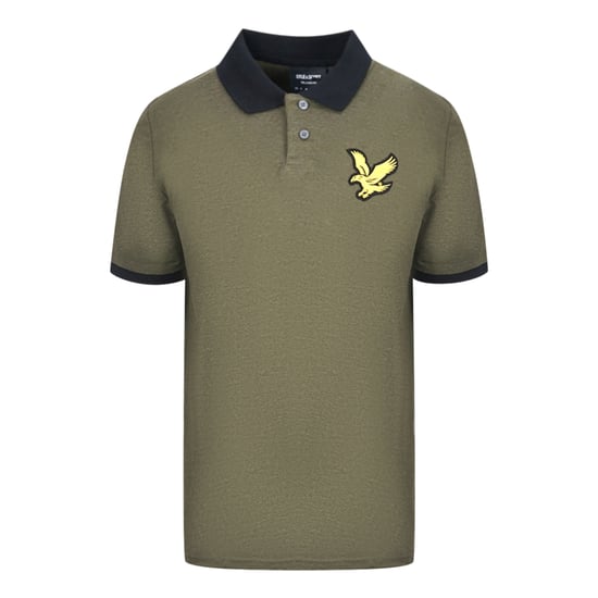 Lyle & Scott Olive Green Block Marl Polo Shirt - Image 1