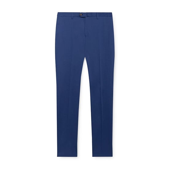 Men's Hackett Formal Stretch Cotton Trousers in Blue