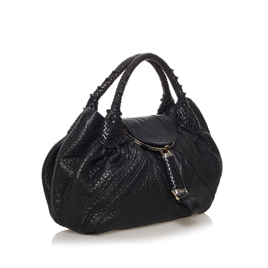 Vintage Fendi Spy Leather Hobo Bag Black - Image 2