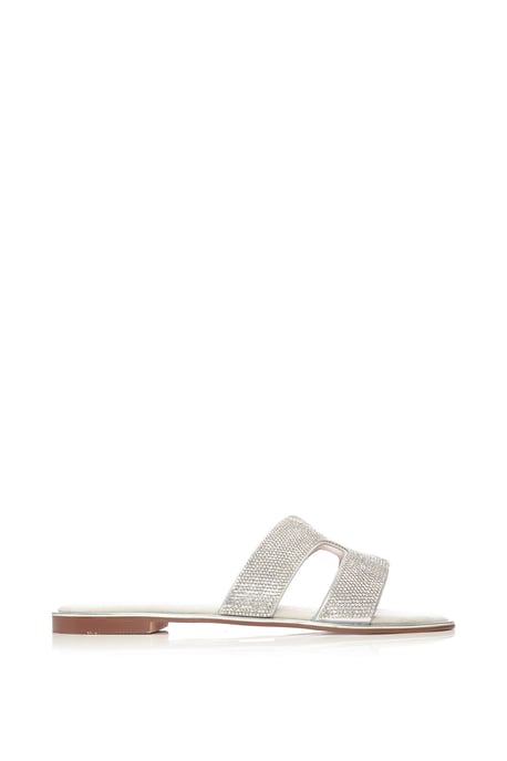 'Ormay' Silver Textile Sandals