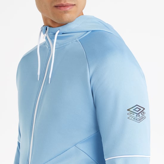Umbro Mens Pro Training Full Zip Hoodie (Allure/Brilliant White)