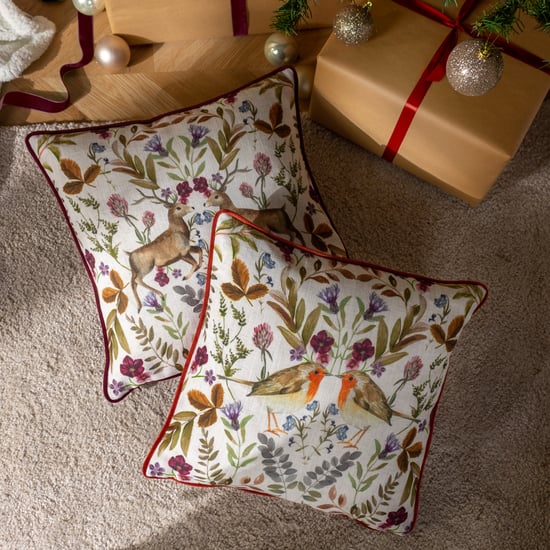 Evans Lichfield Mirrored Stag Watercolour Printed Piped Cushion Cover - Image 3