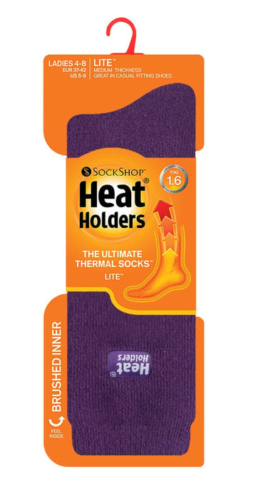 Heat Holders Lite - 3 par multipack termostrumpor för kvinnor för vintern | tunna och varma strumpor för klänning - Lila - Image 2