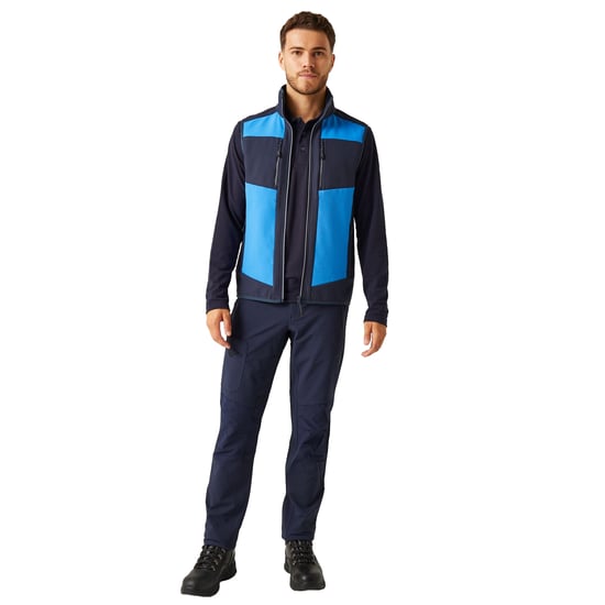 Regatta Mens E-Volve Colour Block Softshell Body Warmer (Strong Blue/Navy)