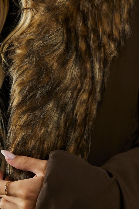 Faux Fur Trim Puffer Coat
