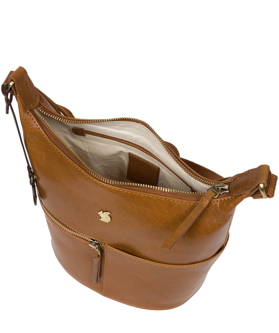 Little Kristin' Dark Tan Leather Shoulder Bag