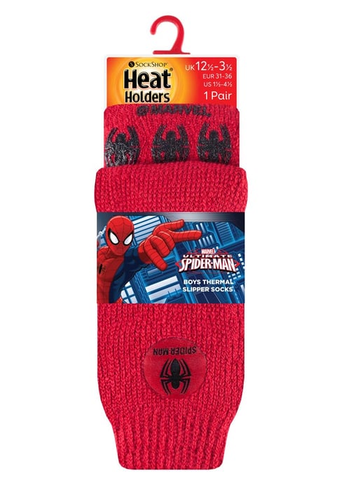 Värmehållare - Barnkaraktär halkfria 2.3 TOG vintervarma termiska toffelsockor med grepp - Spiderman - Image 2