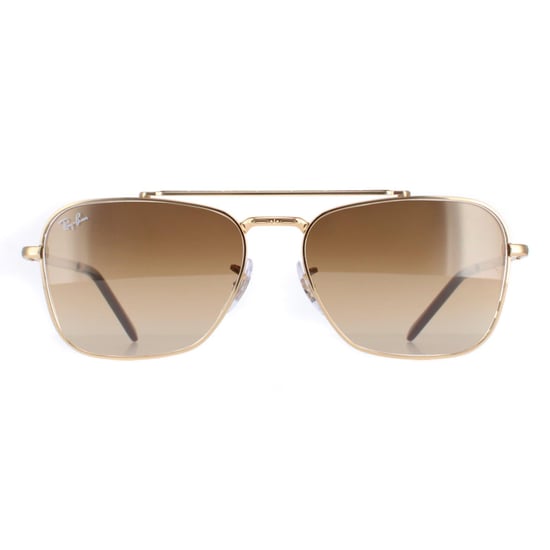 Ray-Ban Square Unisex Gold Brown Gradient RB3636 New Caravan