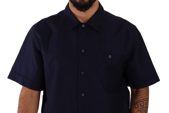 Dolce & Gabbana Heren Marineblauwe Overhemd met Knopen en Korte Mouwen - Image 4