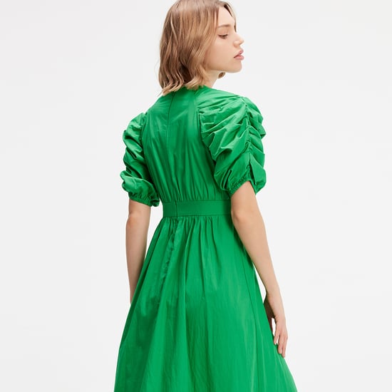 Trapeze Dress With Puffed Sleeves