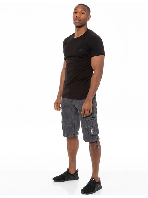 Enzo Heren Cargo Combat Denim Short - Image 6