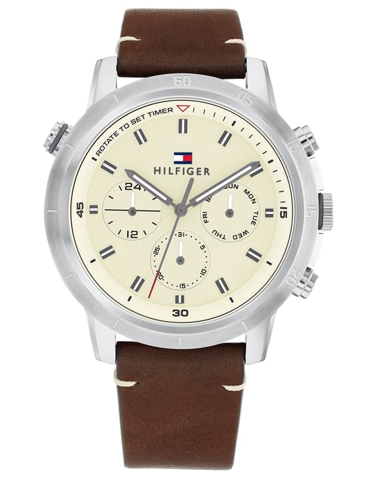 Tommy Hilfiger Troy Heren Bruine Horloge 1792102 - Image 1