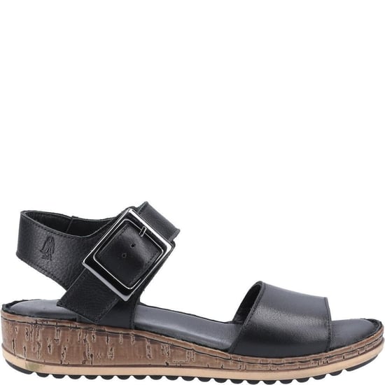 Hush Puppies Dames/dames Ellie leren wig sandalen (Zwart) - Image 2