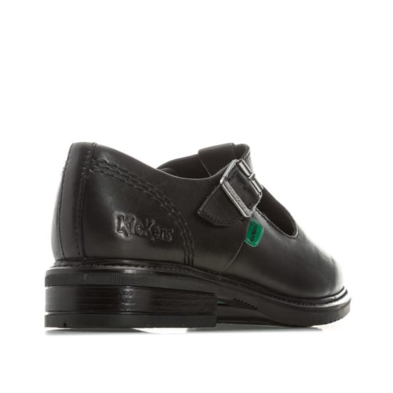Girl's Kickers Children Lach T-Bar Leather Shoes in Black - Image 3