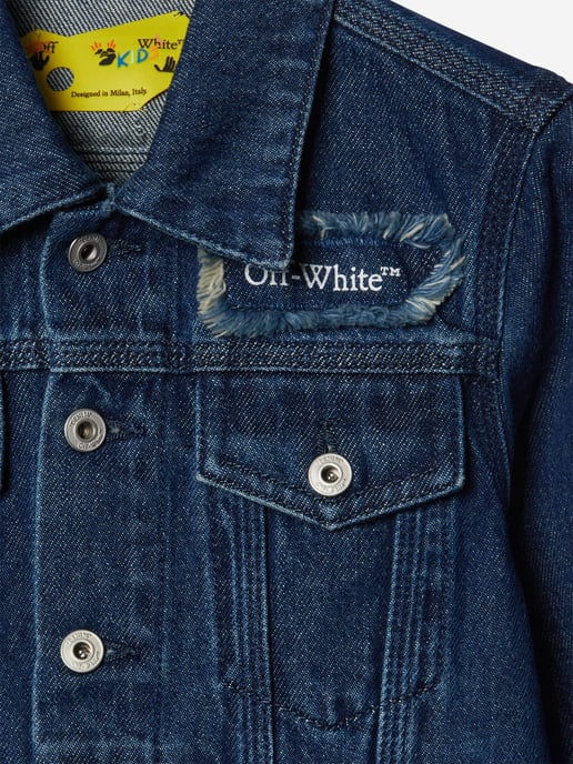 Off-White Boys Bookish Patch Denim Jacket in Blue