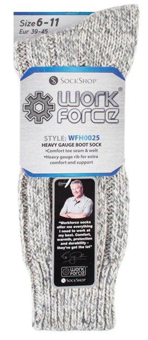 Set van 3 wollen gebreide werksokken voor heren - WFH0025GRY - Image 2