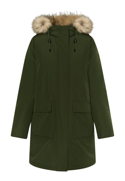 Dreimaster Winterparka met imitatiebont Dames donkergroen - Image 1