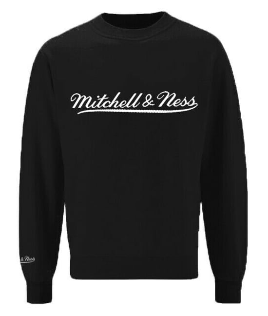 Mitchell Ness Script Logo Mens Black Sweater