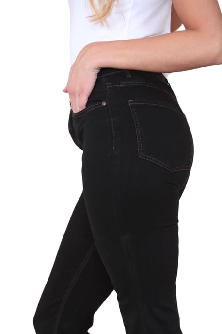 Dames Magic Shaping Slim Flare Leg Jeans met hoge taille in zwart - Image 4