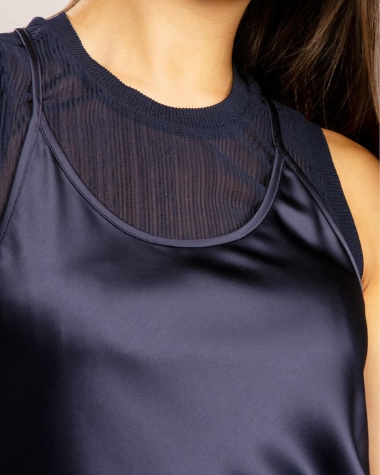 Armani Exchange Womens Layered Satin Blouse - Image 4