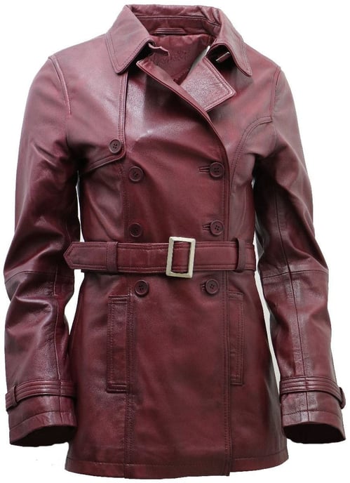 Women's mid-length leather trench coat - Oakham