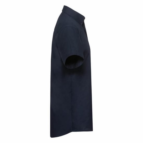 Russell Collectie Heren Korte Mouw Easy Care Oxford Shirt (Heldere marine) - Image 3