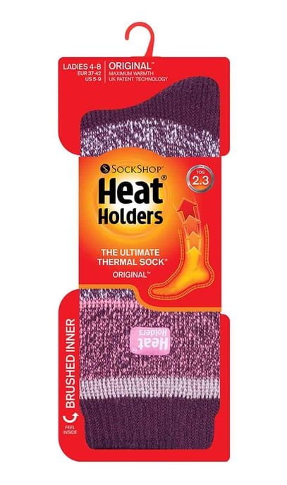 Heat Holders - Mönstrade varma termiska vinterstrumpor för damer 4-8 UK - Image 2