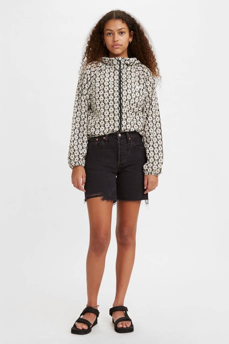 Levi's 501 high waist straight fit short black denim - Image 4