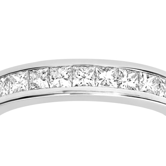 9ct White Gold 0.50ct Princess Cut Diamond Channel Set Half Eternity Ring - Image 3