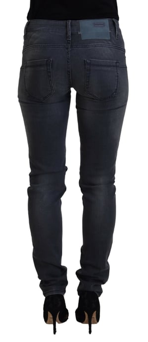 Acht Gray Cotton Skinny Low Waist Women Casual Denim Women's Jeans