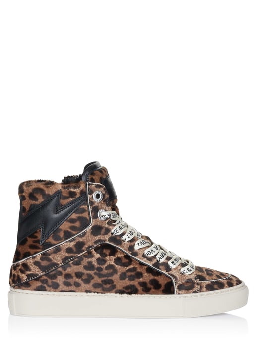 Zadig Voltaire High Flash Printed Cowskin Wit schoenen bruin - Image 1