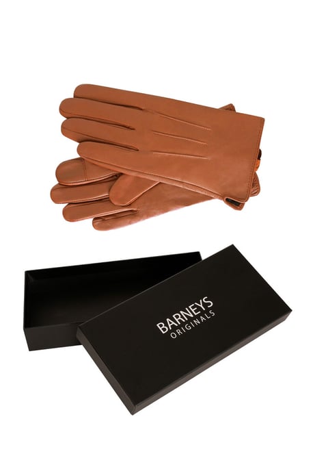 Barneys Originals Gift Boxed Tan Classic Leather Glove