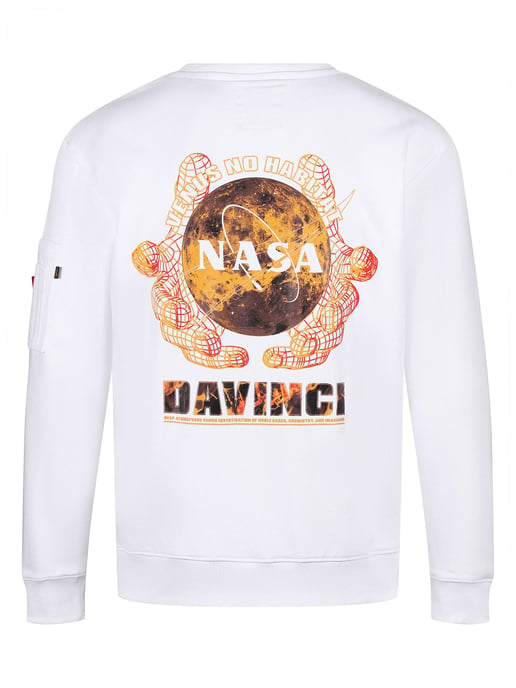 Alpha Industries Nasa Davinci Sweater in White - Image 2