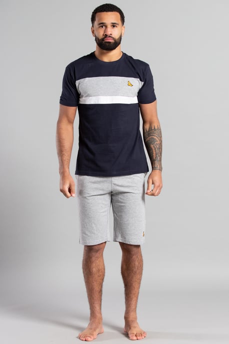 Dark Navy Cotton Loungewear Short And T-Shirt Set