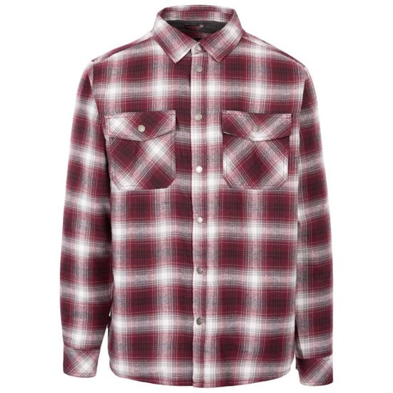Trespass Mens Hallawood Checked Shirt (Merlot) - Image 1