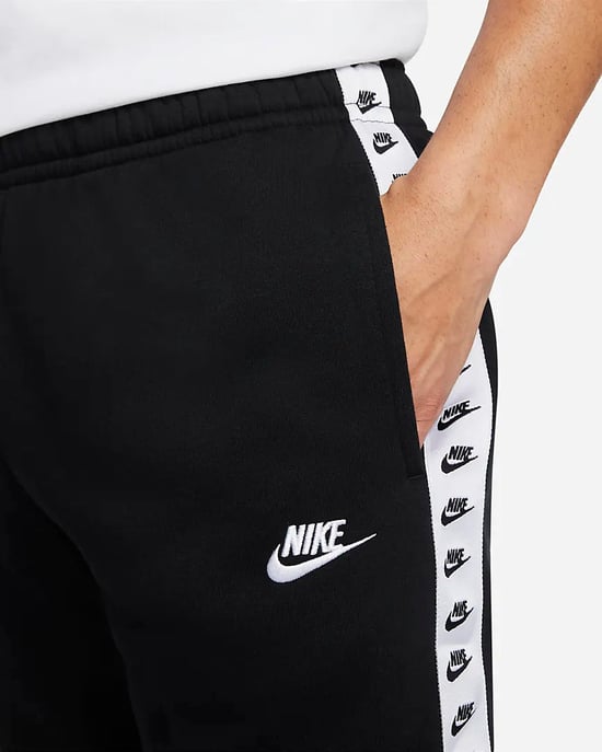 Nike Sportswear Sport Essential Men's Fleece Hooded Tracksuit Black/White