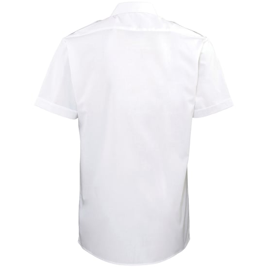 Premier Heren Korte Mouw Piloot Werk Shirt (Wit) - Image 2