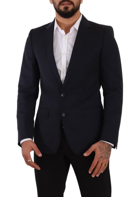 Dolce & Gabbana Herrar Mörkblå Enkelknäppt Kappa MARTINI Blazer - Image 4