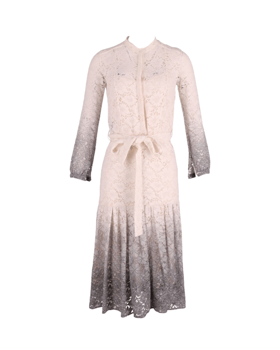 Burberry Prorsum Degrade Lace Dress in Ombre White/Grey Triacetate - Image 1